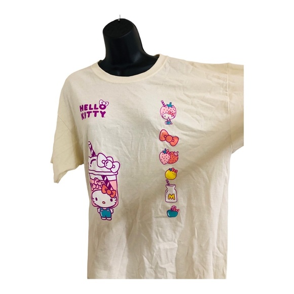 Hello‎ Kitty cream relaxed fit graphic print ice cream shop t-shirt size large - Picture 5 of 16